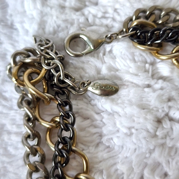 Guess layer choker necklace gold silver - Picture 5 of 5